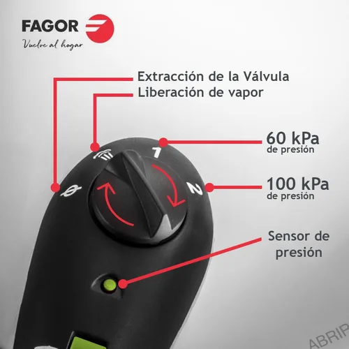 Vista 3 de Fagor Rapid Xpress - Olla a presión 6 litros, inducción, súper rápida, acero inoxidable 18/10, todo tipo de cocinas, parte inferior termodifusora, 2