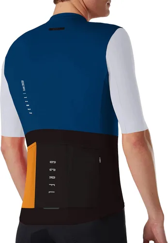 Vista 3 de Conjunto de camiseta de ciclismo para hombre, kit de ciclismo con bolsillo trasero con cremallera, pantalones cortos con bolsillos Race Fit