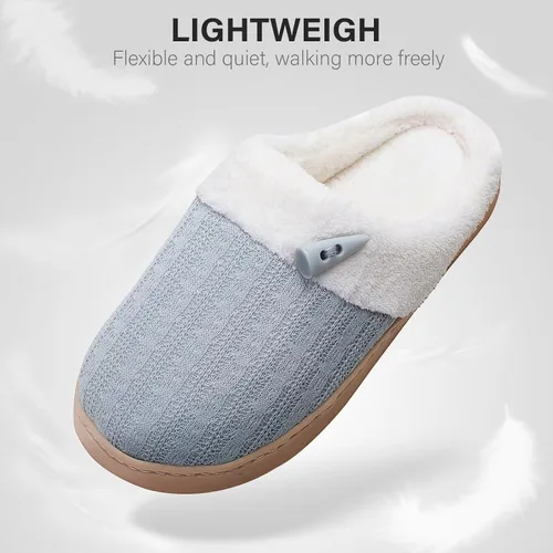 Vista 5 de NineCiFun Pantuflas para mujer, cómodas, ligeras, para casa, sin cordones, de espuma viscoelástica, para dormitorio, para interiores y exteriores