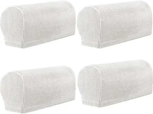 Vista 23 de vctops 4 fundas elásticas para reposabrazos de color sólido, antideslizantes, para sillas, sofá, sillón, fundas para sofá reclinable con pasadores
