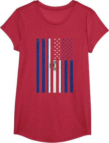 Vista 49 de El Salvador Shirt - El Salvador USA America Flag Men Women T-Shirt