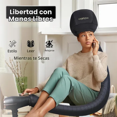 Vista 6 de Gorro de pelo de acondicionamiento profundo, accesorio de secadora con capucha para aceite caliente, máscaras y tratamientos de proteínas, tapa