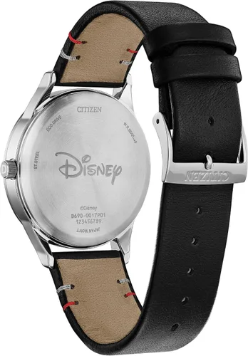 Vista 3 de Citizen Eco-Drive Disney Unisex Watch Stainless Steel with Leather Strap Mickey Mouse