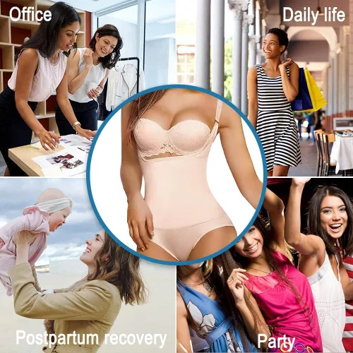 Vista 6 de SHAPERX Shapewear for Women Tummy Control Thong Bodysuit Open Bust Body Shaper