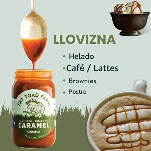Vista 3 de Fat Toad Farm - Salsa de Caramelo Tradicional de Leche de Cabra/Cajeta, Original, Sin Gluten, 8 fl oz