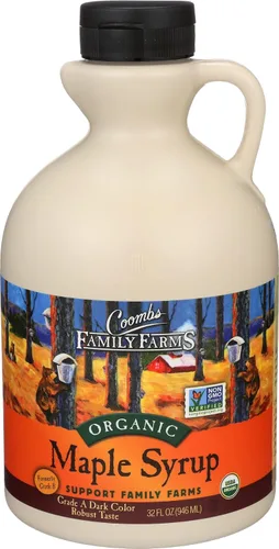 Vista 4 de Coombs Family Farms, Jarabe de arce grado A orgánico oscuro, 32 onzas líquidas