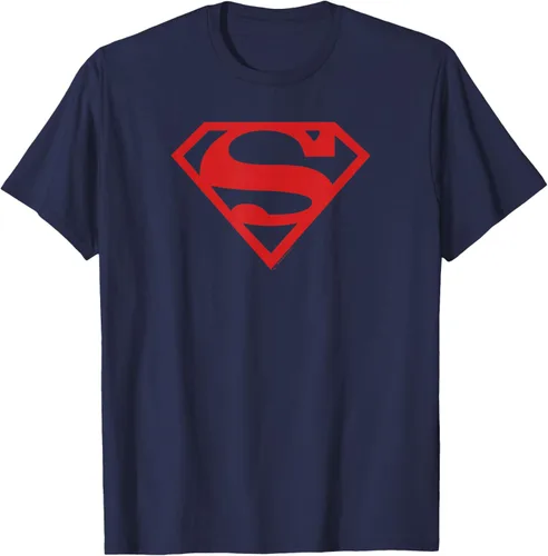 Vista 7 de Superman Camiseta de escudo rojo sobre negro