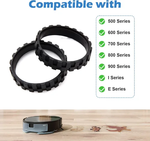 Vista 6 de Neumático de repuesto compatible con IRobot Roomba Wheels Series 500, 600, 700, 800, 900 e I3, I6, I7, E5, E6, J9 Neumático antideslizante de alta