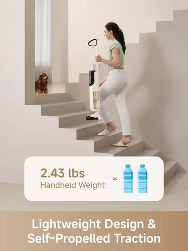 Vista 5 de MOVA K30 SE - Aspiradora en seco y húmedo, trapeador inteligente de alcance plano de 180°, limpieza de doble borde de 0 pulgadas, autolimpieza