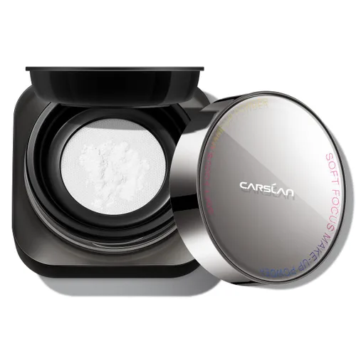 Vista 11 de CARSLAN 1.0 Soft Focus Polvo Fijador Suelto, Impermeable, Mate, Control de Grasa, Sin Brillo, Maquillaje de Polvo Facial Sin Talco, Polvo de Acabado