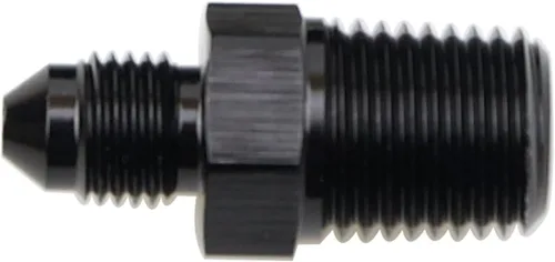 Vista 4 de Adaptador de tubo de aluminio recto 3AN acampanado a 1/4" NPT macho Unión de rosca adaptador de manguera de combustible negro