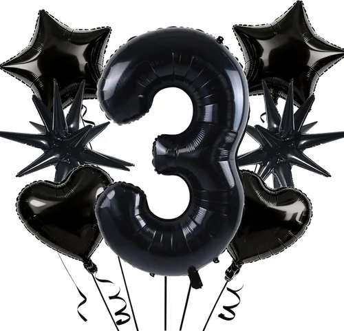 Vista 10 de TONIFUL Globos grandes de helio de letras B negras grandes de 40 pulgadas, globos de aluminio Mylar para decoración de suministros de fiesta