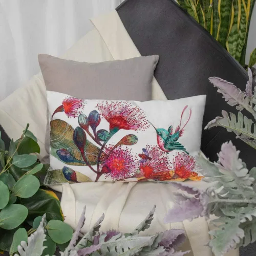 Vista 8 de OiseauVoler Fundas de almohada decorativas bordadas, fundas de cojín de martín pescador floral para el hogar, cama, sofá, hogar, oficina, decoración