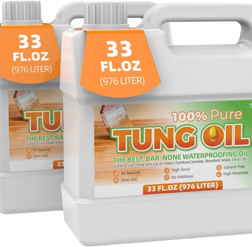 Vista 9 de Aceite Tung puro de 33 onzas líquidas, resistente al agua, fortalece y protege la madera, da a tus proyectos de madera un acabado de aceite Tung