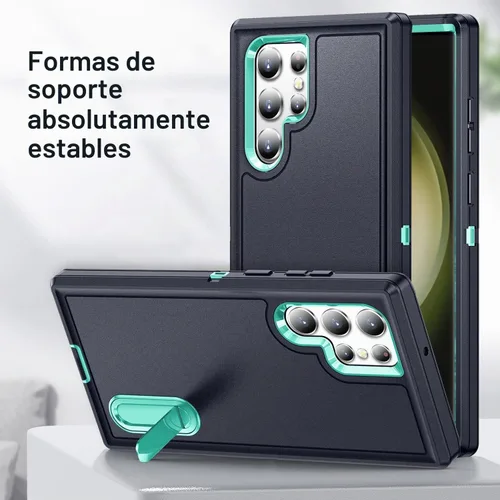 Vista 5 de BaHaHoues Funda para Samsung Galaxy S23 Ultra con soporte integrado, a prueba de golpes y caídas de grado militar para Galaxy S23 Ultra 5G