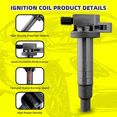 Vista 3 de Juego de 4 bobinas de encendido UF316 90919-02240 y 4 bujías de iridio compatibles con Scion Toyota XA XB Yaris Echo Prius Camry - L4 1.5L