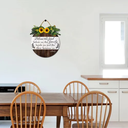 Vista 3 de Letrero con texto en inglés «Bless the Food Before us» («Bless the Food Before us» («Bless the Food Before Us» («Bless the Food Before Us»