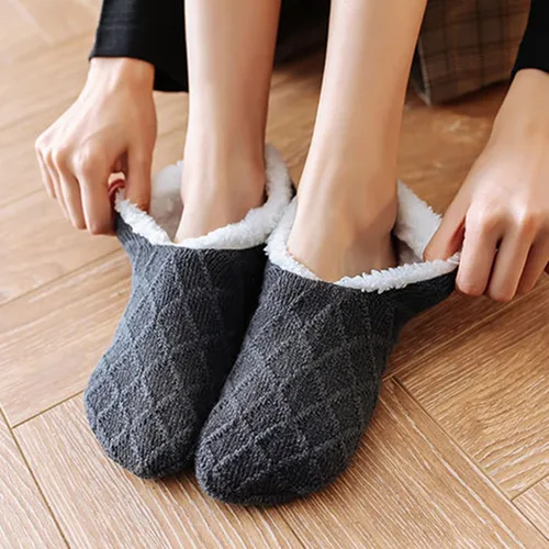 Vista 4 de Calcetines de invierno para mujer, calcetines de agarre para senderismo, térmicos, gruesos, unisex, calcetines para dormir