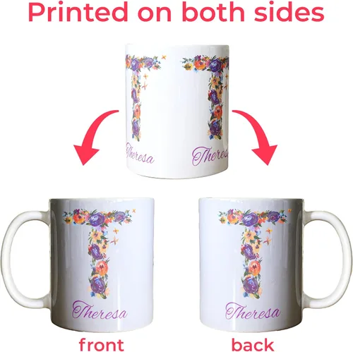 Vista 4 de Tazas de café personalizadas - Texto personalizado, foto, logotipo, imagen de collage, nombre inicial taza de monograma y tazas mágicas de cerámica