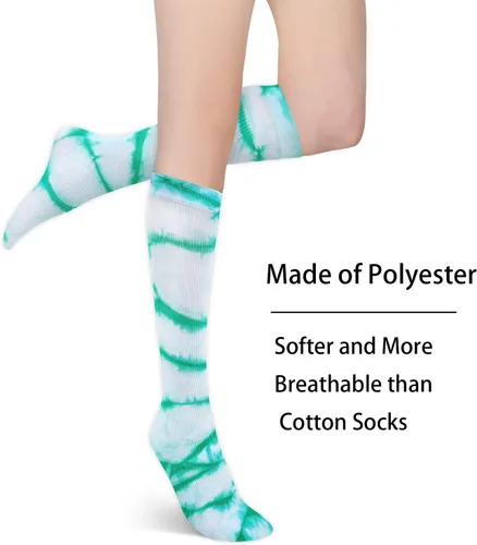 Vista 3 de Benefeet Sox Calcetines altos de poliéster para mujeres y niñas, calcetines largos de tubo unisex, suaves, acogedores, calcetines de pantorrilla