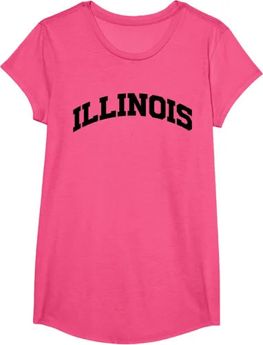 Vista 19 de Illinois Gift - Camiseta de diseño deportivo con texto universitario, gris, S