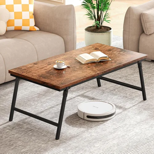 Vista 8 de ALLSTAND Mesa auxiliar plegable para espacios pequeños, pestillos para las piernas, mesa de centro plegable portátil, resistente, sin montaje, mesas