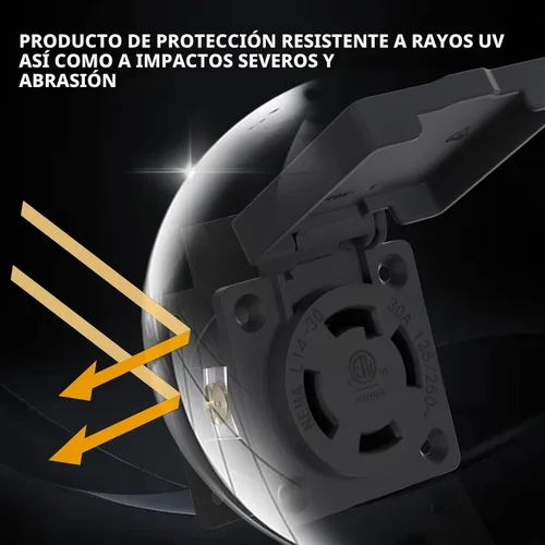 Vista 5 de STARELO Receptáculo de Bloqueo de 30 Amperios para Generador Salida NEMA L14-30R con Cubierta, 125/250 Voltios 3 Polos 4 Cables, Resistente a