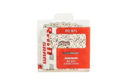 Vista 2 de SRAM PC-971 Cadena de 9 velocidades plata/gris con Powerlink Cadenas de bicicleta