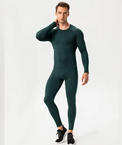 Vista 9 de Camiseta de compresión para hombre, manga larga, atlética, entrenamiento, camiseta deportiva activa, capa base, camiseta de ajuste seco