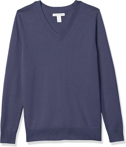 Vista 5 de Suéter Tienda Essentials para mujer, 100% algodón, de manga larga, con cuello en V