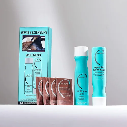 Vista 7 de Malibu C Tramas y extensiones – Contiene 2 paquetes de remedios para el cabello – Elimina la acumulación + evita la rotura del cabello – Cuidado