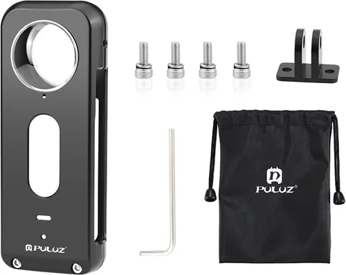 Vista 7 de PULUZ Funda protectora de metal + protectores de lente para Insta360 X3, carcasa antiarañazos y protector de lente impermeable de alta transmisión