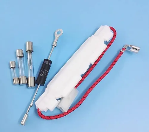 Vista 3 de Piezas del horno de microondas: Fusible de alimentación con montaje de alto voltaje de carcasa y accesorios de diodo unidireccional Se adapta a