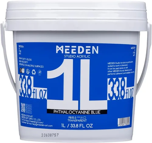 Vista 20 de MEEDEN Juego de pintura acrílica: 1L/33.8 oz x 12 colores pinturas acrílicas grandes a granel - Pinturas artísticas brillantes de cuerpo pesado