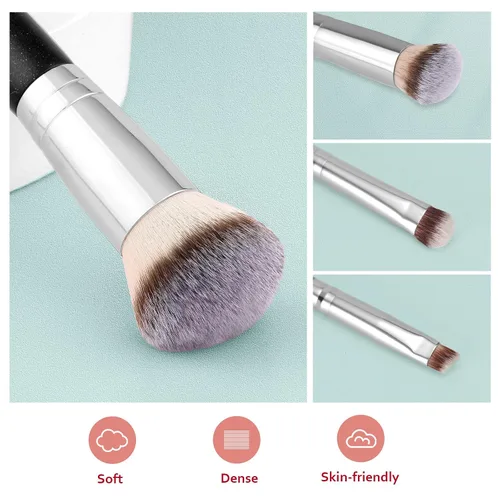 Vista 3 de START MAKERS - Brochas de maquillaje de doble punta para base, 2 en 1, cepillo corrector para cara, cejas, sombra de ojos, para líquidos, polvos
