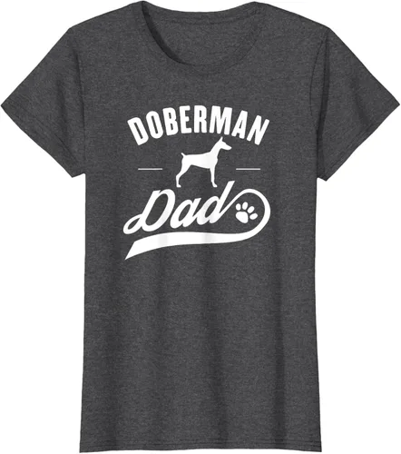 Vista 6 de Doberman Dad - Camiseta para amante del dueño del perro, Negro, S