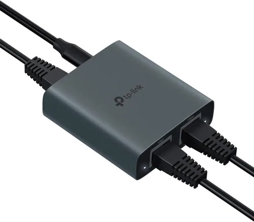 Vista 2 de TP-Link Divisor Ethernet 1 a 2, 1000 Mbps de alta velocidad de doble puerto divisor de Internet, compatible con Cat8/7/6/5e/5, cables USB-C