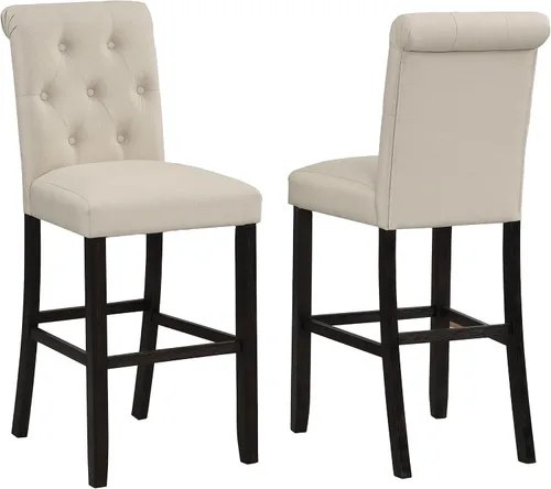 Vista 6 de Roundhill Furniture Hendley - Juego de 2 herramientas de madera maciza copetudas, color gris