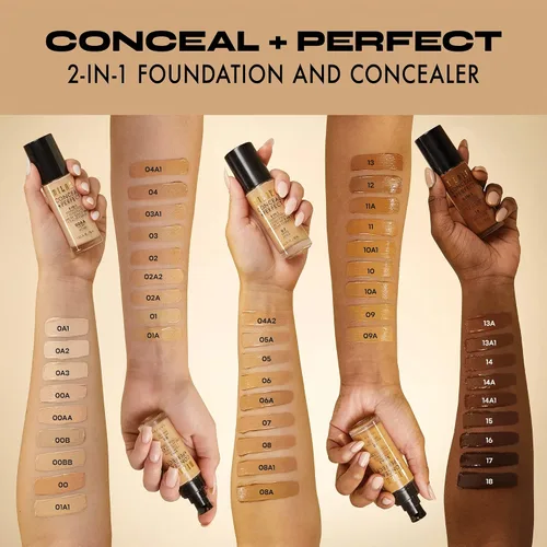 Vista 4 de Milani Base líquida Conceal + Perfect - Natural claro, 1 onza líquida.