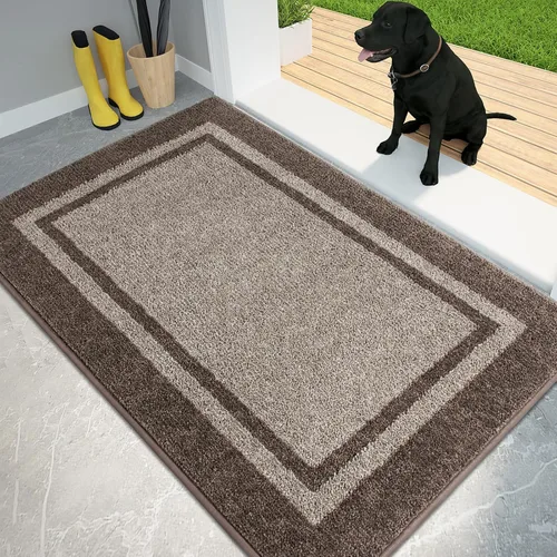 Vista 29 de PURRUGS Tapete para puerta con atrapamiento de suciedad, 20 x 32 pulgadas, antideslizante, lavable a máquina, tapete de entrada, tapete para puerta