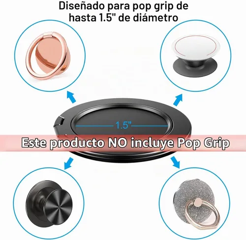 Vista 2 de Mindsky Soporte de Anillo Magnético de Doble Cara para Teléfono Compatible con Fundas Magsafe iPhone 12 13 14 15 Serie (Dos Imanes)