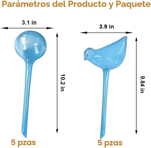 Vista 6 de Bombillas de riego automático para plantas, 10 piezas de inserto de maceta de riego automático, dispositivo de riego por goteo de flores, riego