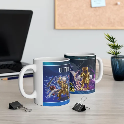Vista 6 de Geminis, Los Caballeros del Zodiaco, Taza de cerámica de 11 oz