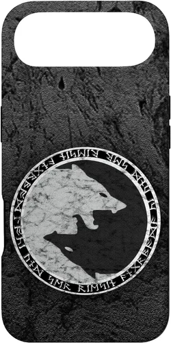 Vista 27 de Fenrir Wolf of Odin in Circle of Norse Runes Case for iPhone 17