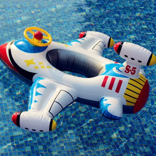 Vista 7 de Flotador inflable de piscina para bebé, barco flotante con cuerno de volante para niños pequeños de 1 a 4 años de edad para niños y niñas, inflable
