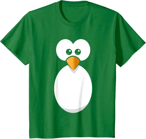Vista 34 de Camiseta divertida con diseño de cara de pingüino o disfraz fácil, color negro, talla S