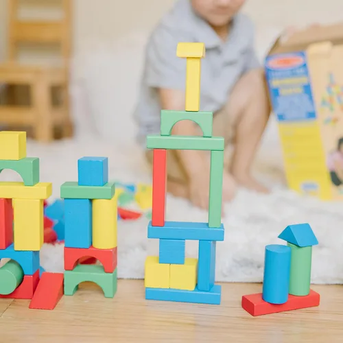 Vista 7 de Melissa & Doug - Juego de bloques de madera