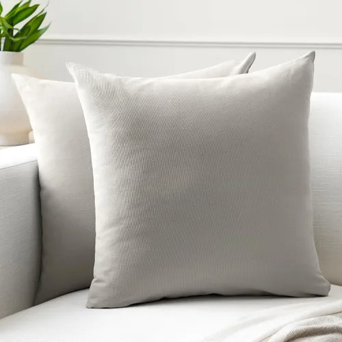 Vista 89 de Encasa XO Juego de 2 fundas de almohada de 12 x 12 pulgadas, color beige, sin rellenos, fundas de almohada de algodón para sala de estar, cama