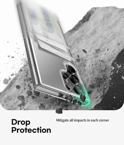 Vista 4 de GOOSPERY Cartera transparente diseñada para Galaxy S22 Ultra, delgada, fácil de usar con capacidad para 2 tarjetas, funda protectora de TPU suave