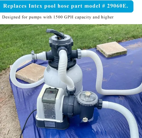 Vista 5 de Manguera de bomba de piscina de 1.5 pulgadas para bomba de filtro de arena Intex y sistema de agua salada, manguera de filtro de arena de piscina